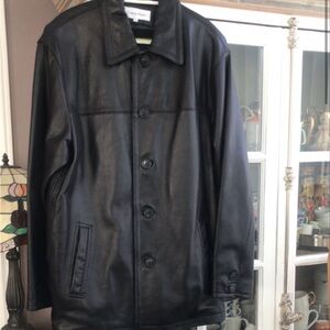 Calvin Klein Men's Genuine Leather Jacket, M